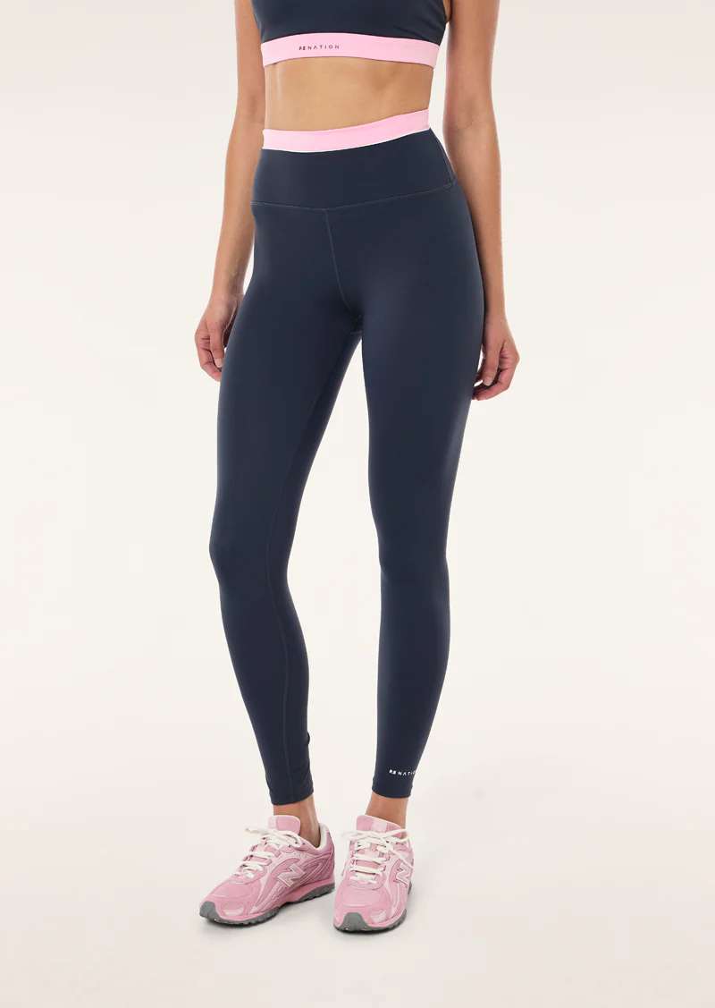 Reflect full length legging in marine blue