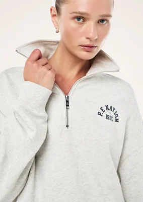 Swerve zip neck in grey marle