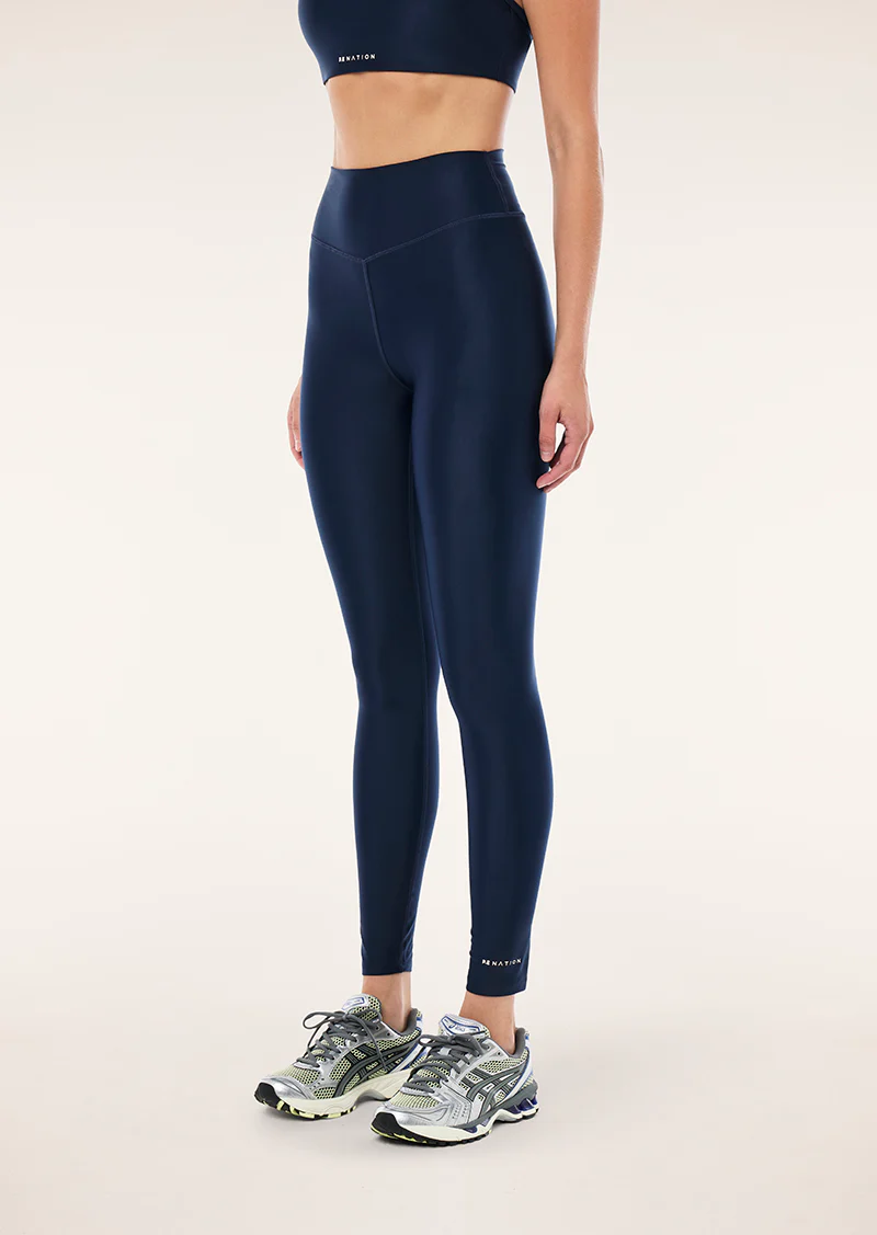Fairmont full length legging in dark navy shine - Image 3