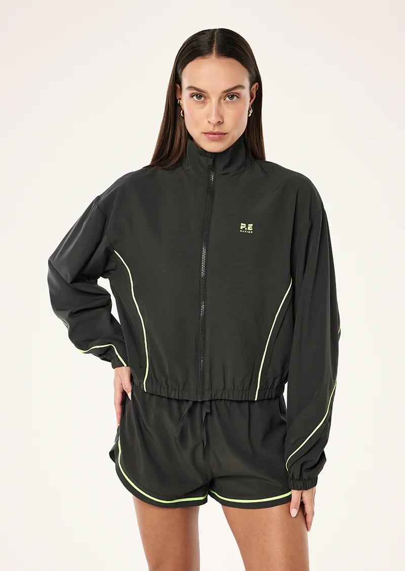 Linear jacket in caviar & lime - Image 3
