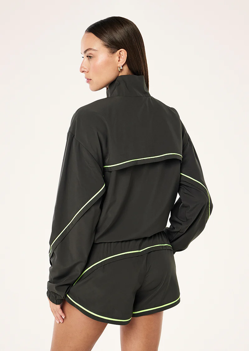 Linear jacket in caviar & lime - Image 2