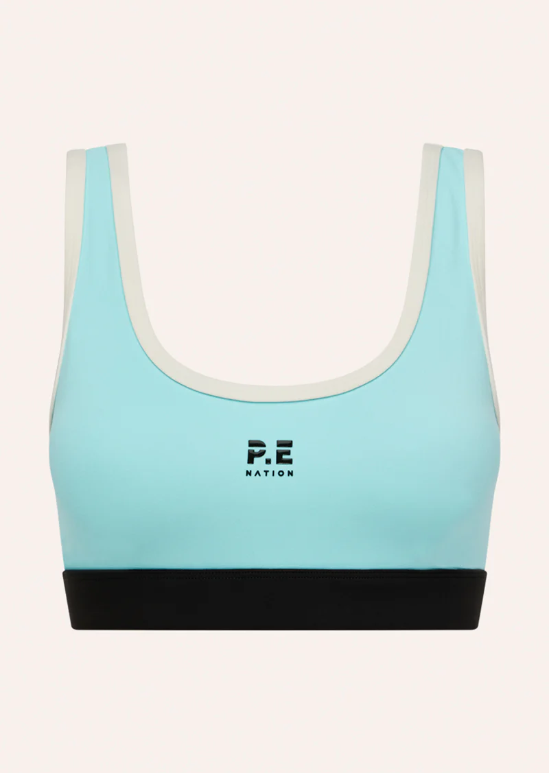Pursuit sports bra in aqua - Image 3