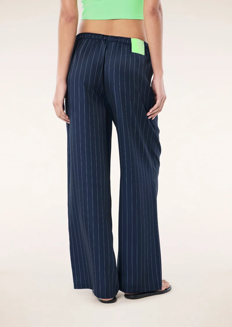 Balance satin pant in dark navy pinstripe - Image 4