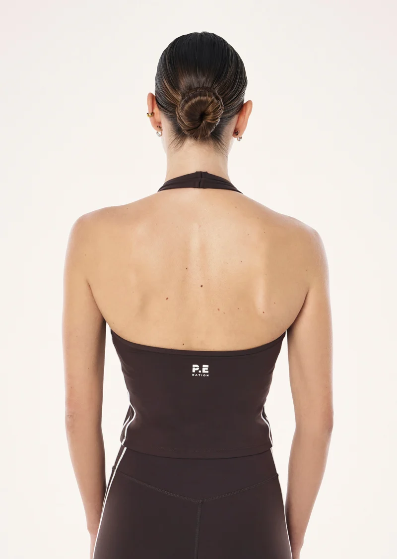 Radar halter tank in coffee & whisper white - Image 2