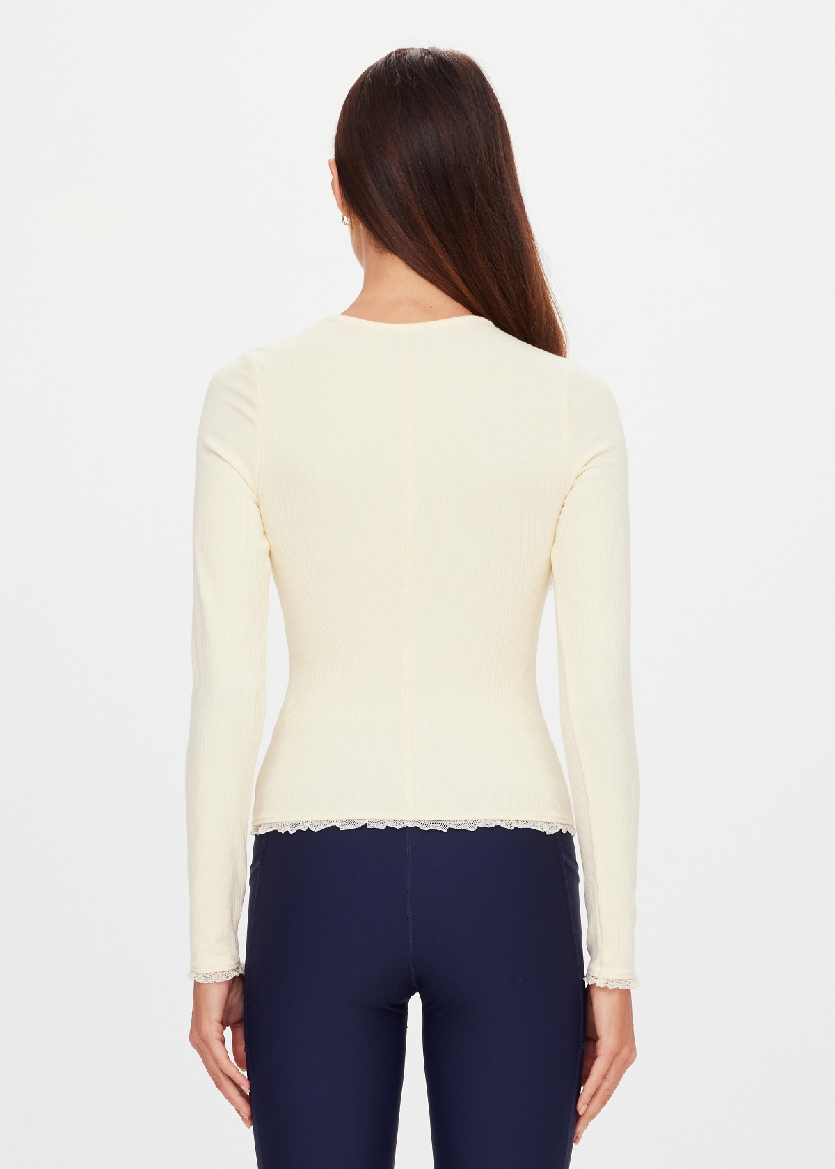 Arlo Pointelle Long Sleeve Top - Image 2