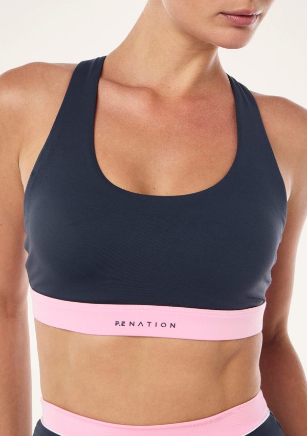Lumify sports bra in marine blue 1