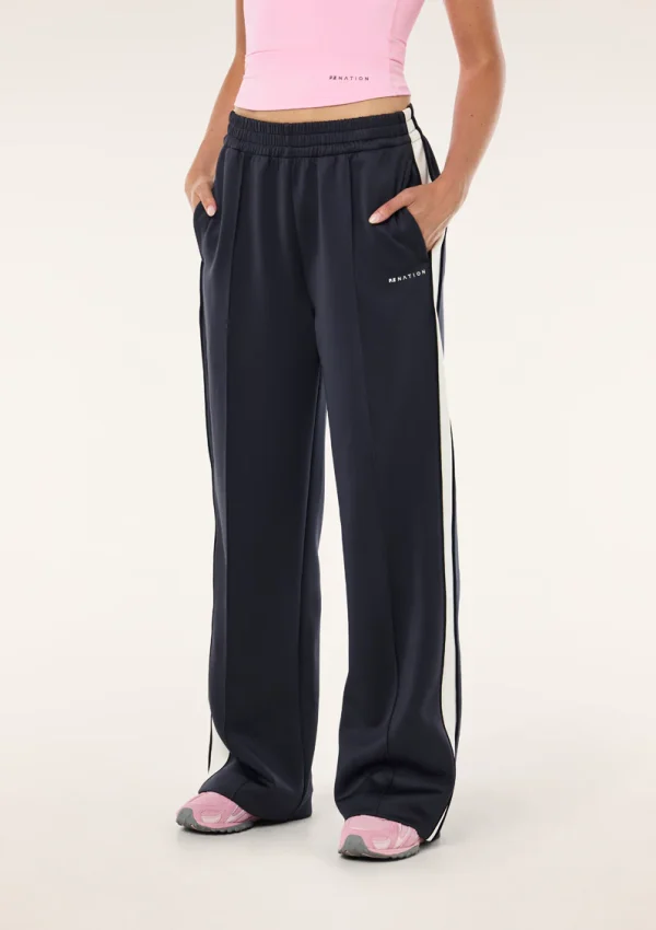 Man down trackpant in marine blue & whisper white 2