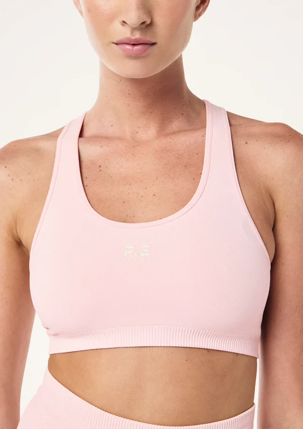 RESTORE SEAMLESS SPORTS BRA IN CHALK PINK 1
