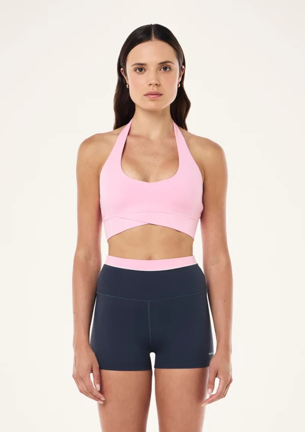 Reset halter sports bra in prism pink 4