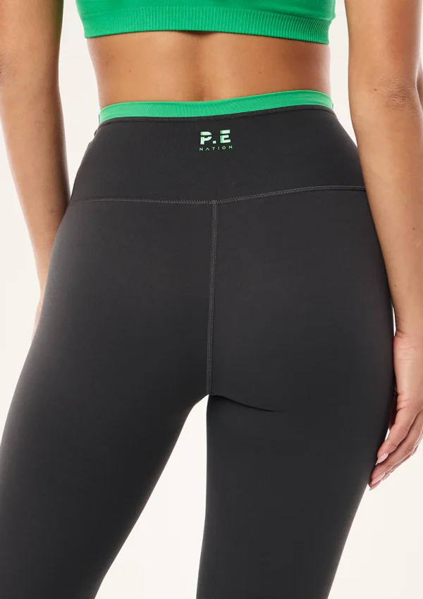 VITA FULL LENGTH LEGGING IN CAVIAR & KELLY GREEN 1